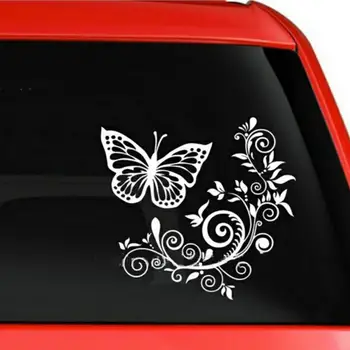 Auto naljepnice leptir cvijet smiješno vozilo je vozilo motor je pogodan za sve vrste obrazaca vinil naljepnica vodootporna krema za sunčanje 15 cm