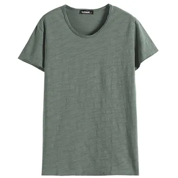 B1220-Muška majica s kratkim rukavima, ljeto 2019, novi bijeli pamuk, okrugli izrez, tanak print, trend, pola vrećice