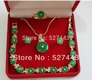 BESPLATNA DOSTAVA Veleprodaja Prirodnog priroda zeleni žad ogrlica narukvica naušnice, prsten Prirodni nakit