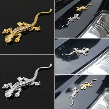 Banggood 3D Gecko Ukrasni Metalni Čvrste Kuća Gušter Vozila Auto Stereo Diamond Ikonu Simbol Naljepnica Naljepnica s malo pakiranje