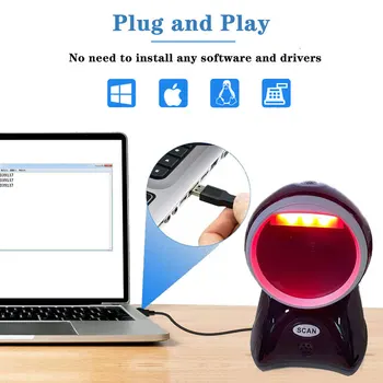 Bar kod skener Desktop Platforma Zračenjem USB Žičani telefoniranje bez korištenja ruku 2D Čitač Bar Kodova POS tablet Automatsko Skeniranje