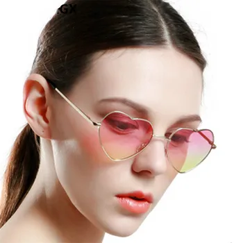 Berba Metalne Sunčane Naočale U Obliku Srca, Ženske Dizajnerske Marke Trendy Ženske Reflektirajućim Sunčane Naočale, Ogledalo oculos de sol UV400