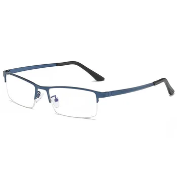 Berba Pravokutni Optički Računalne Rimless Za Naočale, Metalne Muške Modne Klasične Poslovne Prozirne Naočale, Anti-plavo Svjetlo