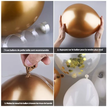 Bijeli Balon Гирлянда Luk Komplet Sa Zlatnim Konfete Balon Umjetne Palme Listovi Za Vjenčanja, Rođendana, Obljetnice Ukras