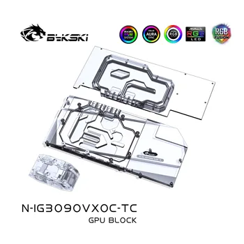 Blok grafičkog procesora Bykski N-IG3090VXOC-TC s aktivnim vodenim hladnije stražnjem Za Šarene iGame RTX 3090 3080 Neptune /Vulcan