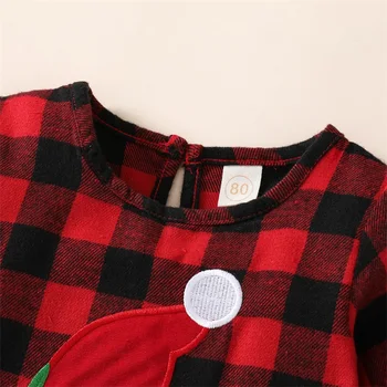 Božićni komplet od 2 predmeta za djevojčice, pokrivač majica s dugim rukavima i izvezenim Djeda Mraza + Duge hlače, oprema za Djecu Od 1-5 Godina