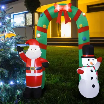 Božićno Inflatable Osc Santa Snjegović Luk Led Inflatable Slavoluk s pozadinskim Osvjetljenjem Ukras za Uređenje Vrt Travnjaka