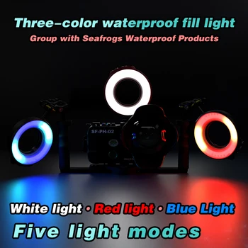Brzina svjetlosti Prsten bljeskalice Fotoaparata pod vodom 40 m 67 mm Sučelje 3 Boje Svjetlosne Žarulje s Novog Punjenja USB