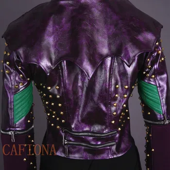 Cafiona Descendants 2 cosplay Мэл Cosplay odijelo ljubičasta kožni kaput jakna sa zakovicama u stilu punk na red veličina večernje top