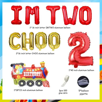 Chu Chu Im Dva Vlaka Tema 2. Rođendan Dekoracija Crtani film Vlak Broj 2 Folija Baloni za Dječji Rođendan Pribor