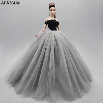 Crno Sivo Modni Lutkarski Haljina U Stilu Patchwork Za Lutke Barbie, Odijevanje, Odjeću, Večernja Haljina Princeze, Duge Haljine, Pribor, Igračke