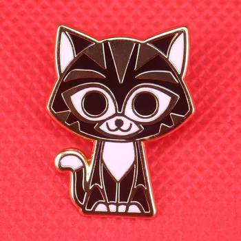 Crno-bijela pin s mačkom, slatka broš u obliku životinja, nakit, ženske košulje, pribor za jakne, muške ikonu na ruksak