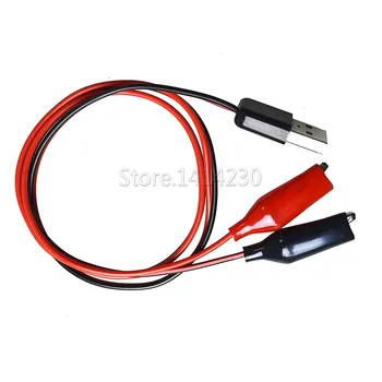 DIY Kabel za Napajanje Crveno Crni Krokodil Test Stezaljke na USB Штекерному Priključak za Adapter za Napajanje Kabel 60 cm