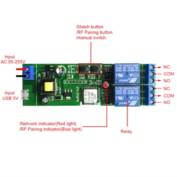 DIY eWeLink WiFi Inteligentni Kontroler za Otvaranje Garažnih Vrata 433 Mhz RF Daljinski Upravljač, Prekidač Prijemnik Glasovno Upravljanje Alexa Hub Nije Potrebna
