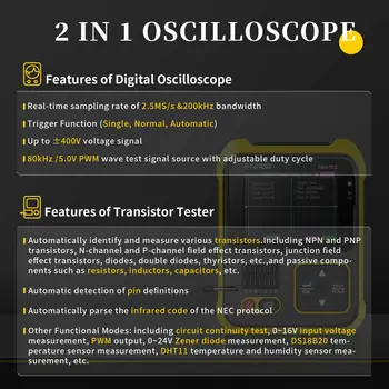 DSO-TC2 200kMHz Ručni Digitalni Osciloskop 2,5 ms/s 2,4 