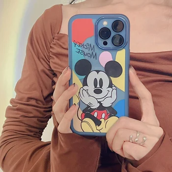Disney Mickey i Minnie Mouse Torbica Za Telefon iPhone 11 12 13 Pro Max Mini X Xs Xr 7 8 Plus Silikon Prozirni Poklopac