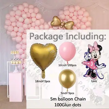 Disney Minnie Mouse Luk Гирлянда Setovi Ružičasti Baloni Za Tuširanje Rođendana Djeteta Ukras Godišnjicu DIY Globos Dječji Dar