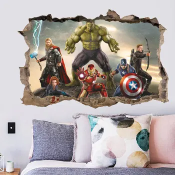 Disney i Marvel Igračka 3D Naljepnica PVC Osvetnici Kapetan Amerika, Iron Man i Hulk Thor Spider-Man Naljepnica Na Zidu Dječje Naljepnice Ukras