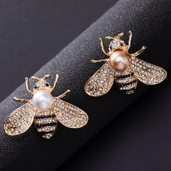 Dizajn Insekata Serije Crystal Biser Broš Igle s Lapels Za Žene Mala 'tvrdi malo pčela' Broševi Gorski Kristal Igle Broševi Nakit Darove za Djevojčice
