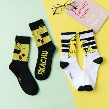 Duge Čarape-cijevi S Pokemon Pikachu, Ženske Čarape Srednje dužine, Par Crtani Čarapa Tide, Golema Slatka Pamučne Čarape, Pokloni Za Rođendan