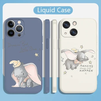 Dumbo Anime Slatka Torbica Za mobitel Apple iPhone 14 13 12 11 Mini Pro XS MAX XR X 8 7 6S Plus Tekući Karamel Boju U Obliku Školjke Torbica Capa