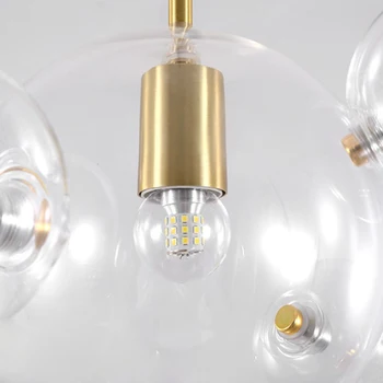 E27 LED Постмодернистская željezna Stakleni luster sa zlatnim sjajem.Viseći Svijećnjak Lampen predvorju Blagovaonica