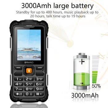 EAOR IP68 Vodootporan/prašinu telefoni s tipkovnicom 2G Robustan telefon 3000 mah Veliki baterija Power Bank Funkcija Telefona Tipke telefon