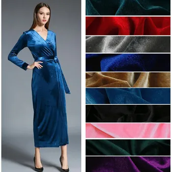 Elastična baršun tkanina Pleuche Po metara Za Šivanje haljine, Kućni Tekstil, Elastična tkanina, crvena, crna, plava, zelena, tamno plava, Tirkizna