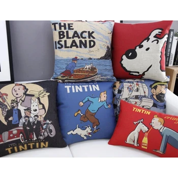 Europska Tintin Crtani Jastuk Jastučnicu Osnovna Dekorativna Jastučnica Cojines Decorativos Para Kauč