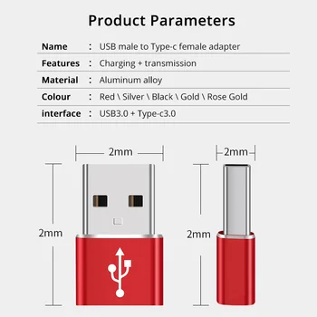 FONKEN USB A-Adapter Type C Punjač za laptop USB priključak za USB C Ženski Pretvarač za Punjenje telefona Priključak za slušalice, USB kabel