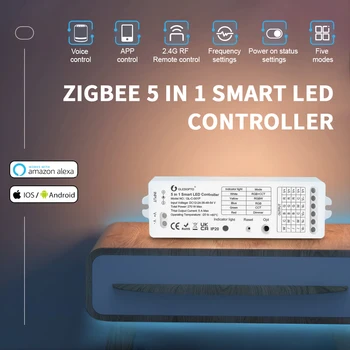 GLEDOPTO 5 u 1 Zigbee 3,0 Pametan led kontroler RGB RGBCW s prekidač za kratka svjetla, u skladu s Tuya Echo Smartthings Conbee Hub Alexa Google Home