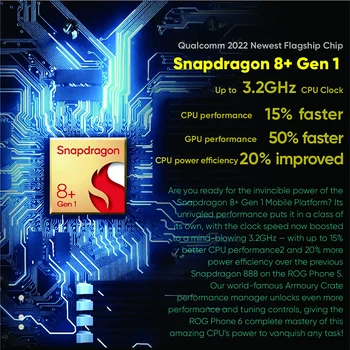 Globalna verzija ASUS ROG Phone 6 Snapdragon 8 + Gen 1 6000 mah AMOLED ROG6 Igra 5G Smartphone 16 GB i 512 GB