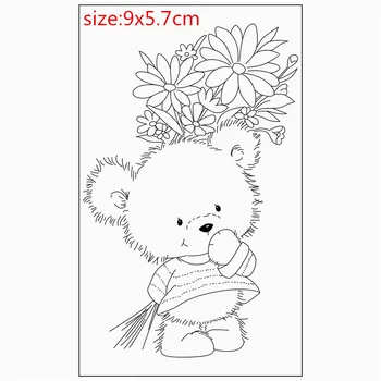 Guma Silikon Prozirni Marke za Scrapbooking Brisevi Bistra Print Background Pečat Kartica slikarstvo Izrada Diy Mali medvjed