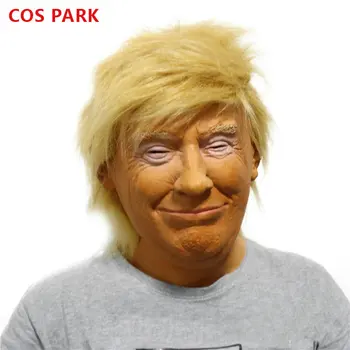 Halloween Deluxe Predsjednik Lateks Puna Glava Donald Trump Maska Zlatne Kose Parodija Predsjednik Maska Za Zurke