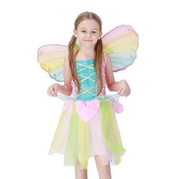 Halloween Djevojka Duga Fairy Leptir Odijelo Dijete Dijete Anime Ding-Ding Cosplay Boju Knjiga Tjedan Maske Odijelo