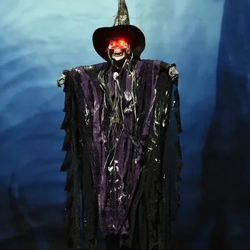 Halloween Visi Duh Rekvizite Teror Vještica Kostur s Ogrtačem Električni Glasovno Upravljanje Sjajne Igračke Klub Kuće Večernje Uređenje
