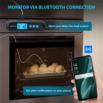 INKBIRD Bluetooth-Dostupan Bežični termometre za roštilj sa senzorima temperature 2/3, Osetljiv senzor, LCD zaslon s pozadinskim osvjetljenjem, timer Alarm