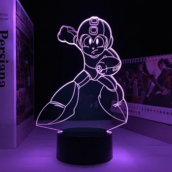 Igra Lik Mega Man Led noćno svjetlo Senzor Šarene noćno svjetlo Rockman Poklon za dječji Vrtić Stolni 3D Lampa Megaman