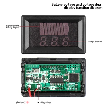 Indikator razine napunjenosti akumulatora 12V 24V 36V 48V 60V Mjerač Kapaciteta litij Baterija Test Display Led Tester Voltmetar