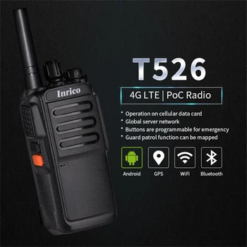 Inrico T526 4G Zello Prijenosni prijenosni radio LTE PZR Cellular 4 GB Poc Radio sa SIM karticom, Veliki Kapacitet Baterije zidni Radio