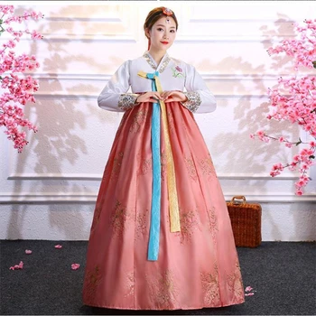 Izvezen šljokicama korejski tradicionalne nošnje ханбок ženski Korejski palace odijelo ханбок haljina nacionalni ples faze pokazuju Velike ljuljačke suknja