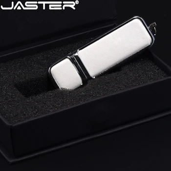 JASTER USB Flash Diskovi Besplatan Custom Logo 128 GB Bijeli Površinska Kožna flash drive 64 GB 32 GB memorijska Kartica Fotografija Svadbeni Poklon