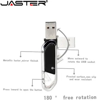 JASTER Vodootporna Koža Carabiner Kreativni U Disk Vanjski disk Memory Stick, USB 2.0, 4G i 8G 16G 32G 64G128G USB Flash drive