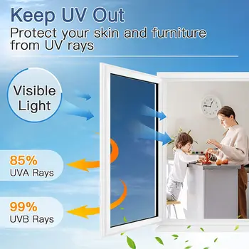 Jednosmjerna Prozor Film, Zaštitna Samoljepivi Stakla Oznaka za Dom i Ured, Reflektirajući Slr Film, krema Za anti-UV Nijansa Prozor