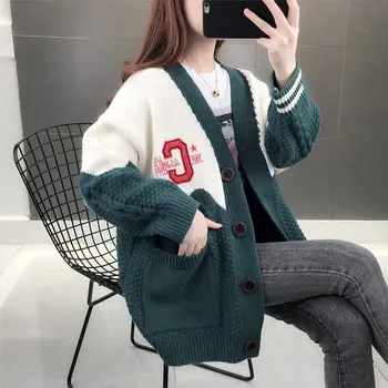 Jesen 2021, Jesen ženski novi Hit prodaje, skraćeno top, džemper, kardigan, ženski korejski modni mrežica casual pletene ženski top Ay184