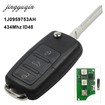 Jingyuqin 5 kom. Auto Daljinski ključ za 1J0959753AH 5FA008399-10 za VW/VolksWagen Passat Bora Polo Golf Buba Prazan ID48 Čip