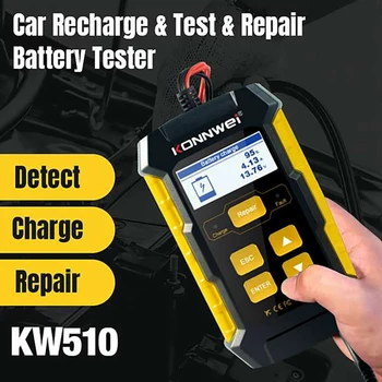 KONNWEI KW510 12V Auto Alat za Punjenje Akumulatora Tester za 12 Automobila Test Popravak Napuniti Baterije Tester EU Nožica