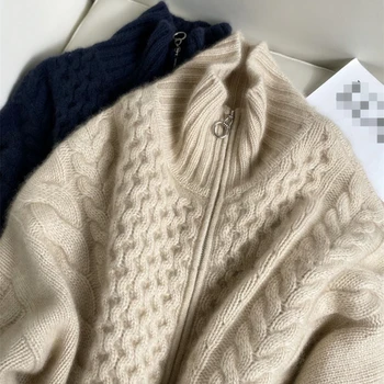 Kašmir džemper ženski jesensko-zimskom novi ca vuneni džemper kardigan munje ženske majice tople rasprodaja