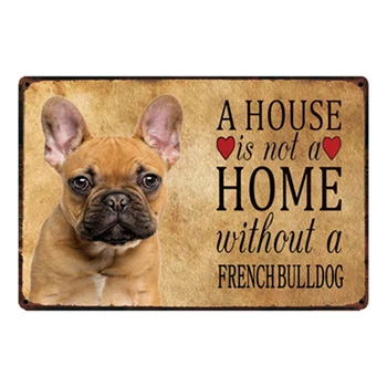 [Kelly66] Kuća za pse Bez francuski Buldog Metalni Znak Kutiji Plakat Home Dekor Bar Zidni Likovna slikarstvo 20*30 cm Veličina y-2133