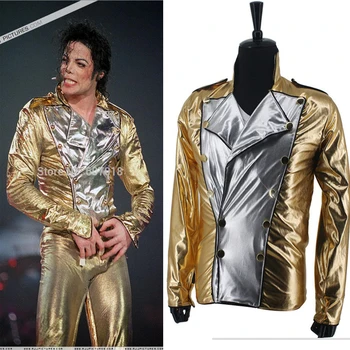 Klasični MJ Michael Jackson Priča Loše Zlatni Elastan Двубортный Tkani Jakna Ideju Kostim Za Halloween Poklon